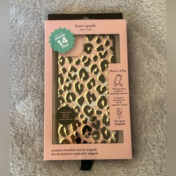 Brand New Kate Spade iPhone 14 Cheetah Phone Case